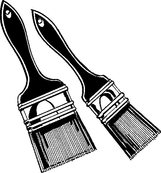 Paint Brush Clip Art Black And White - Clipart library