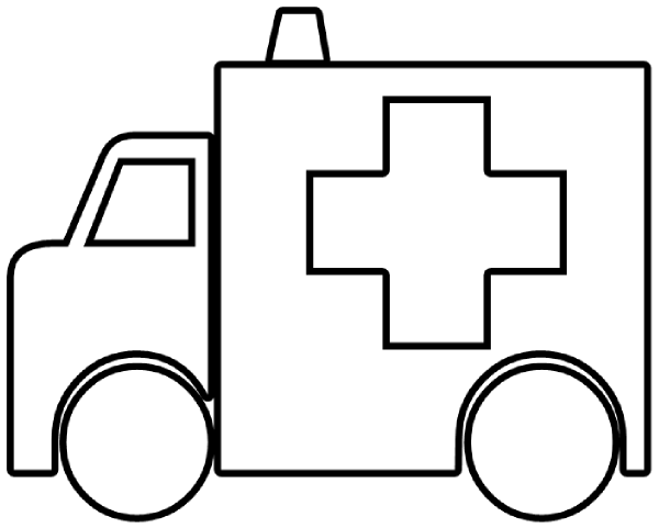 Ambulance Outline clip art - vector clip art online, royalty free 