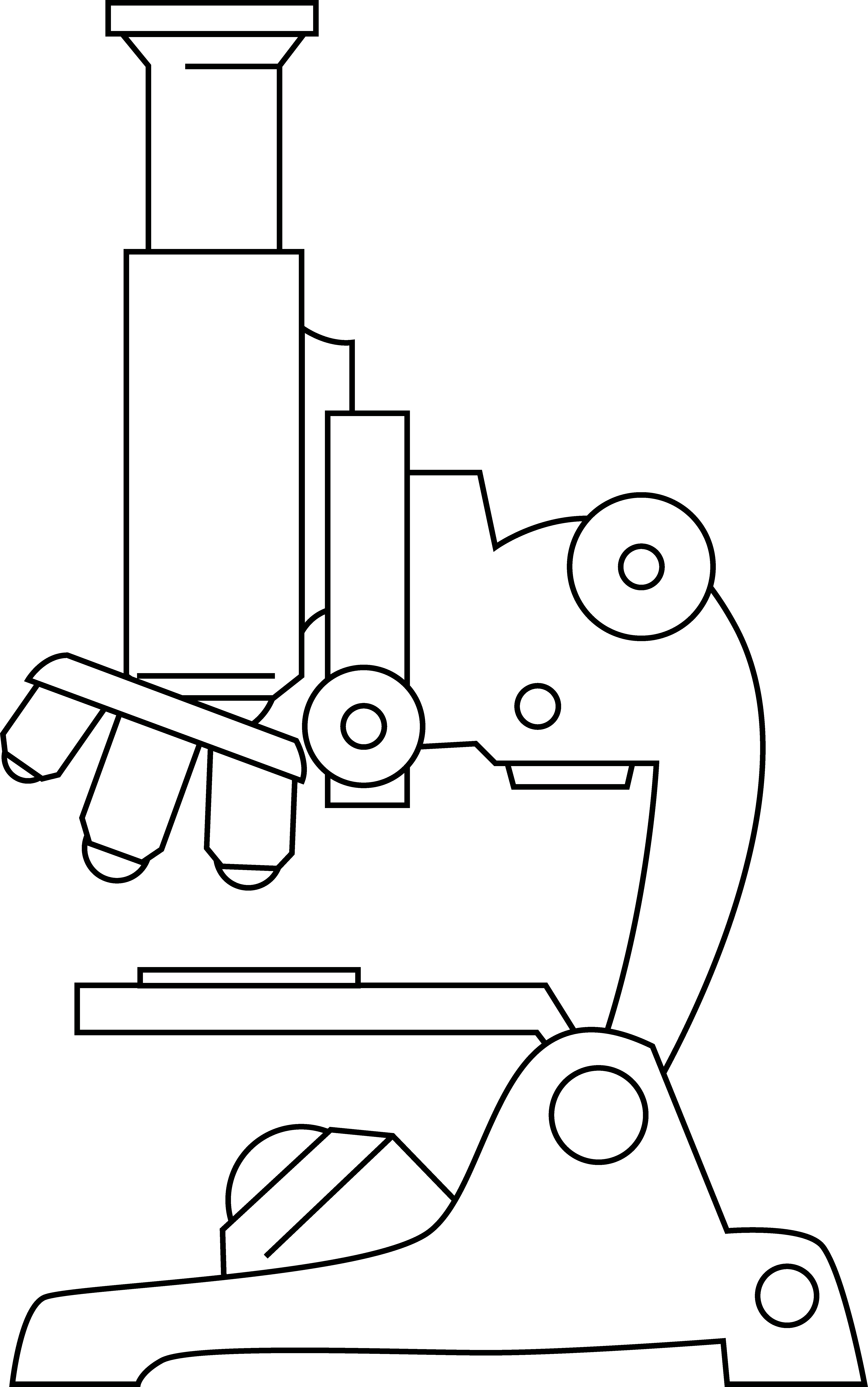 Microscope Line Art - Free Clip Art