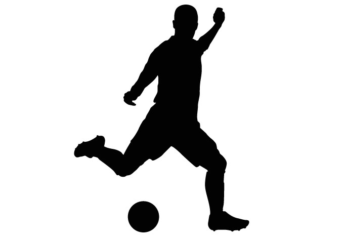 soccer player silhouette clipart of men