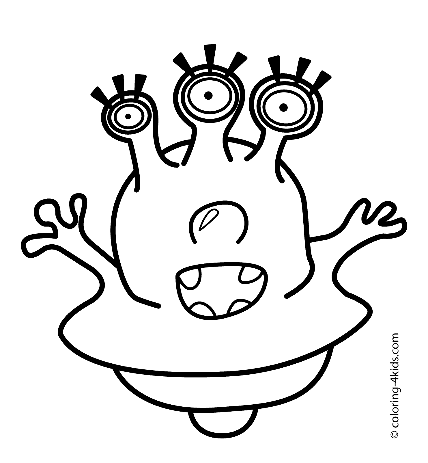 Printable Free Alien Coloring Pages Easy For Kids Clip Art