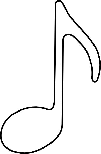 Eighth Note Outline clip art - vector clip art online, royalty 