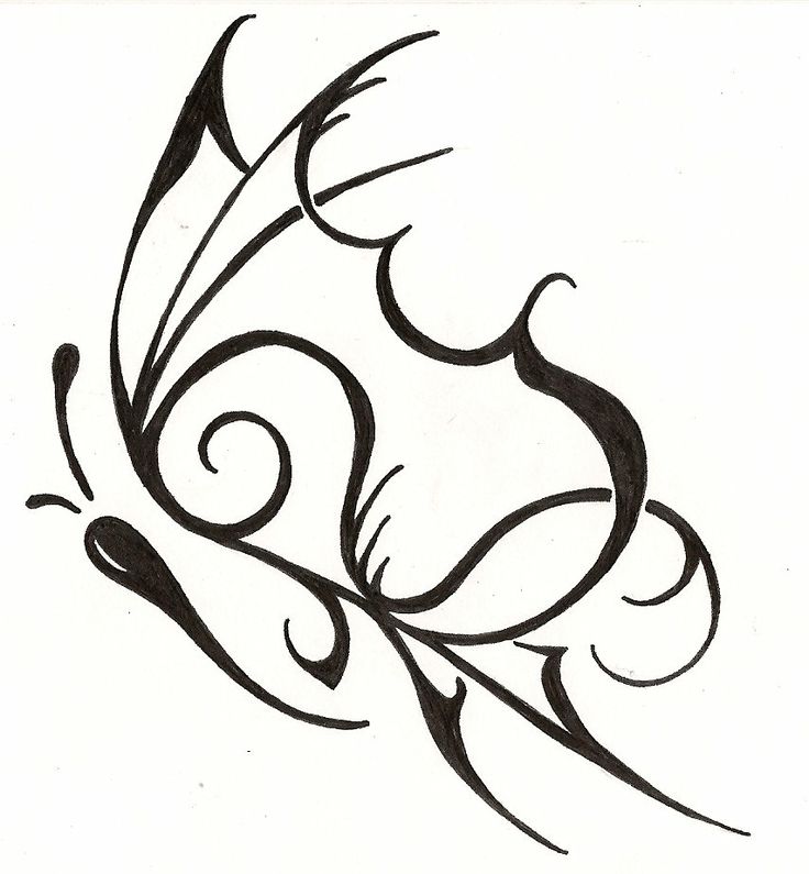 Tribal Butterfly feminine tattoo design www.silverwingsart.com 