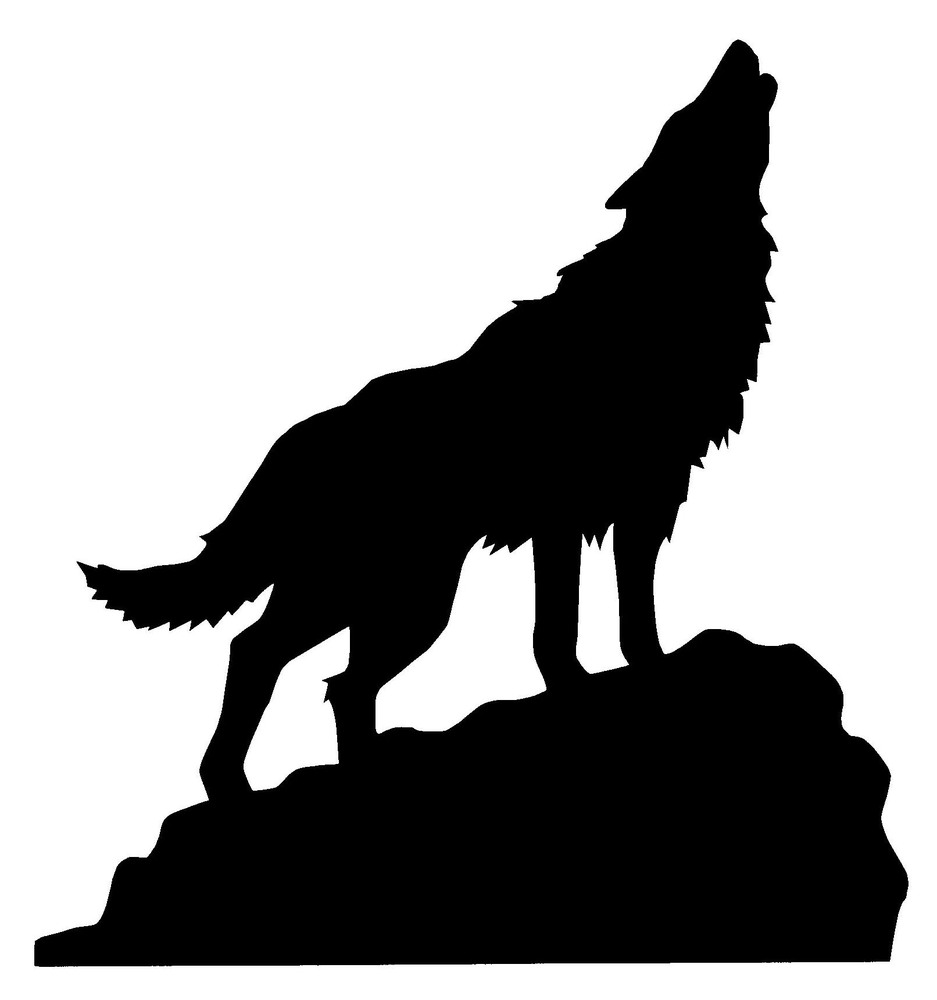 Howling Wolf Silhouette Backpack Clipart - Free Clip Art Images