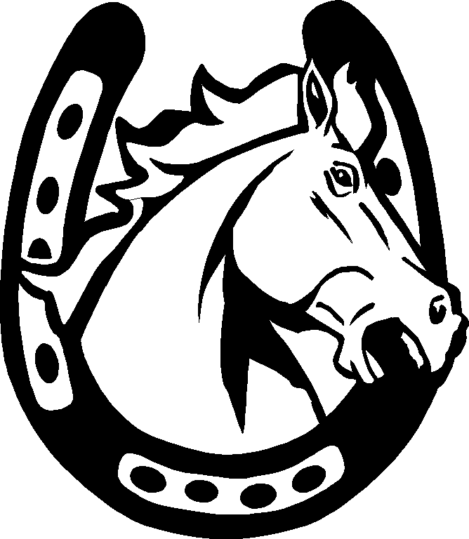 Horseshoe With Horse Art In White