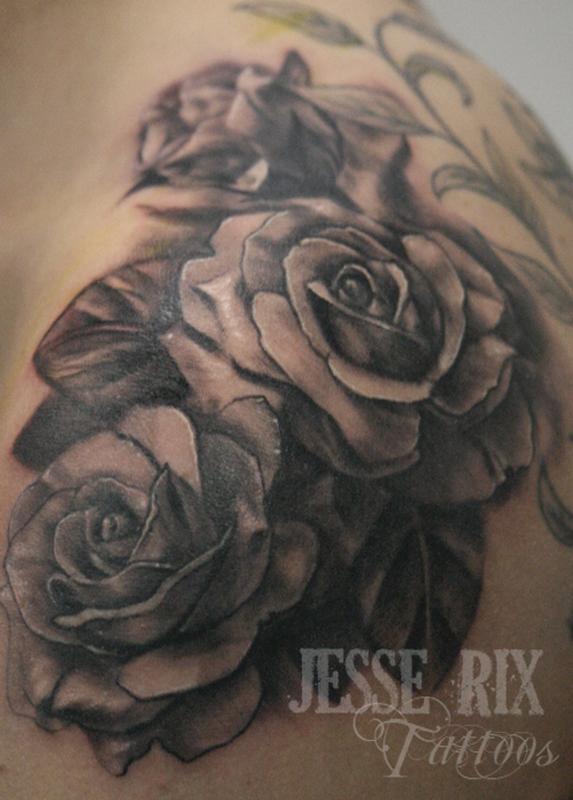 rose tattoos on back for men - Clip Art Library