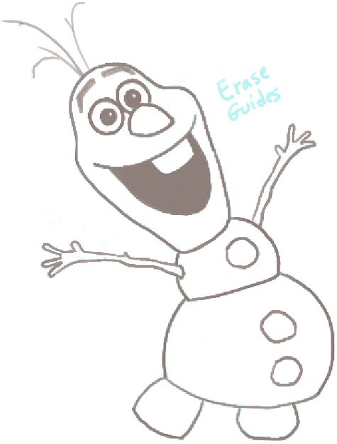 How to Draw Olaf the Snowman from Frozen with Easy Steps Tutorial 