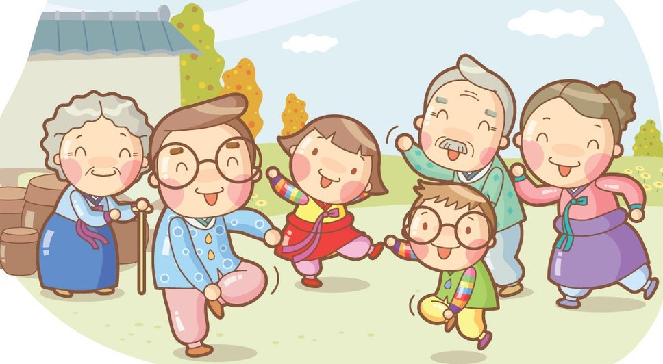 spending time with family cartoon