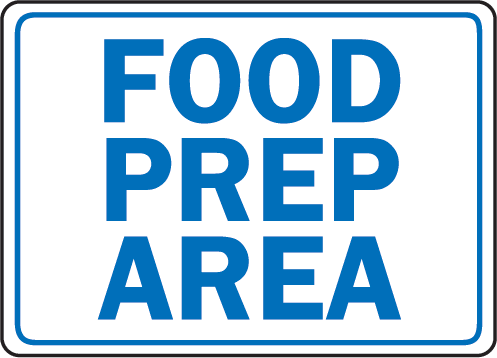 Food Prep Area Sign  - D5836