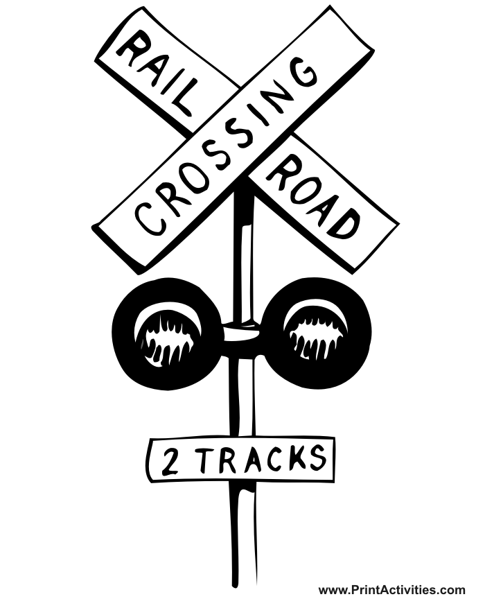 Railroad Coloring Page | Railroad Crossing