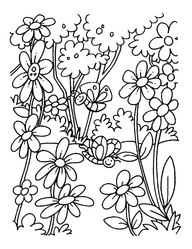 spring colouring pages flower - Clip Art Library
