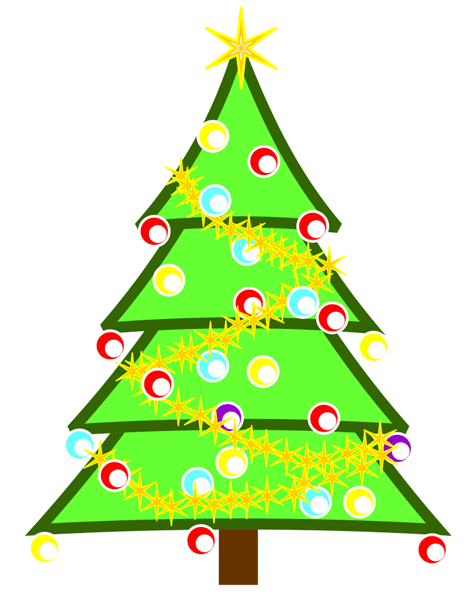 Christmas tree decoration ideas clip art pictures and coloring pages,