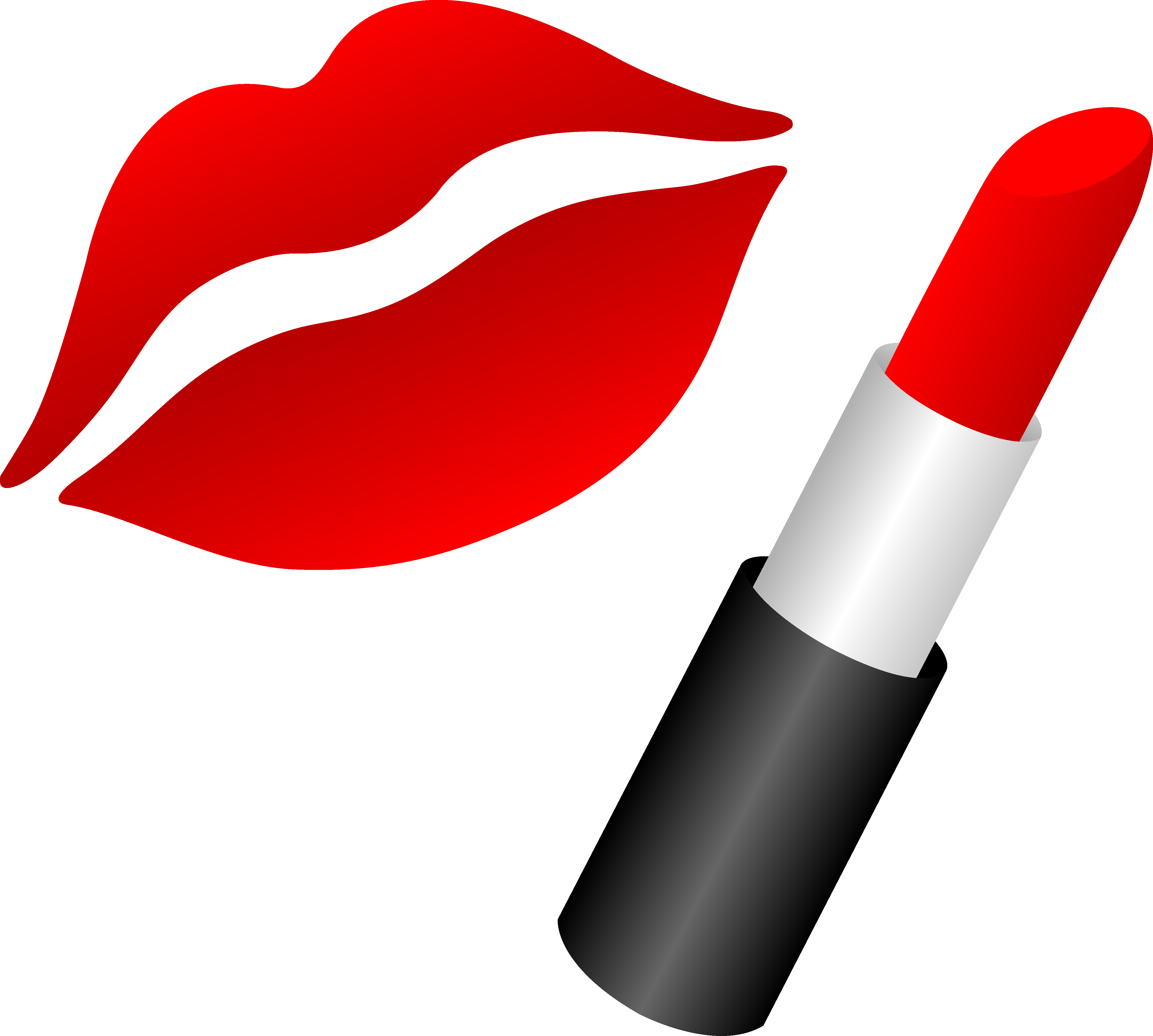 Lips With Red Lipstick - Free Clip Art