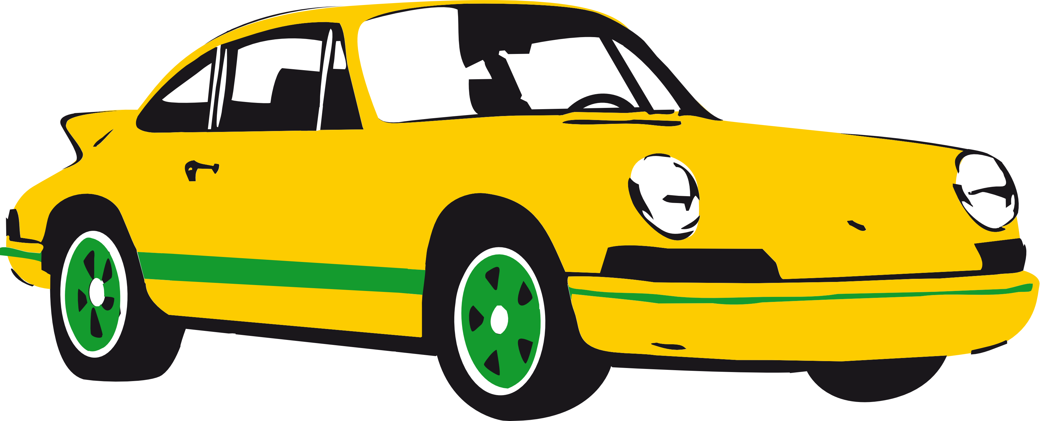 Clip Art: Sport Car Yellow Scalable Vector  - Clipart library 