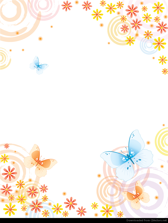 Abstract Flower with Butterfly Vector Background - Free Vector 
