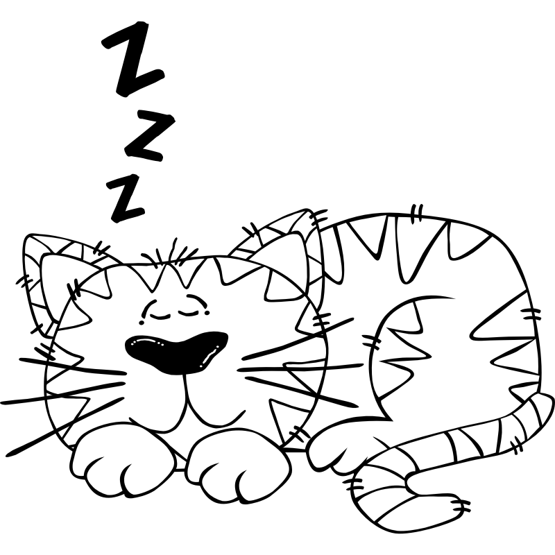 Clipart - G Cartoon Cat Sleeping 2