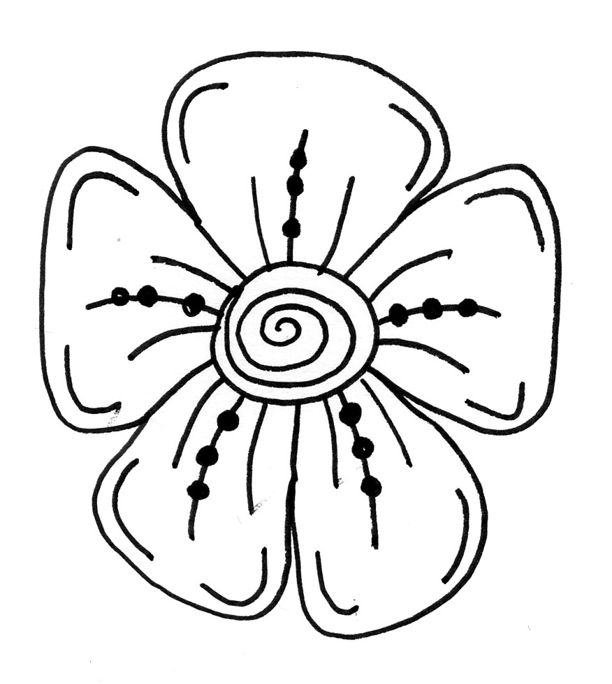 Simple Flower Drawings - Clipart library