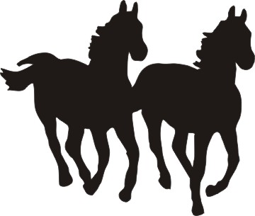 Running Horses Silhouette Decal 6x5
