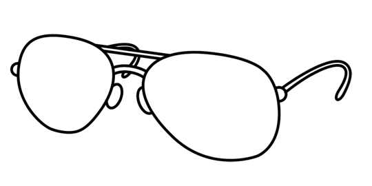 Cartoon Sunglasses Step by Step Drawing Lesson