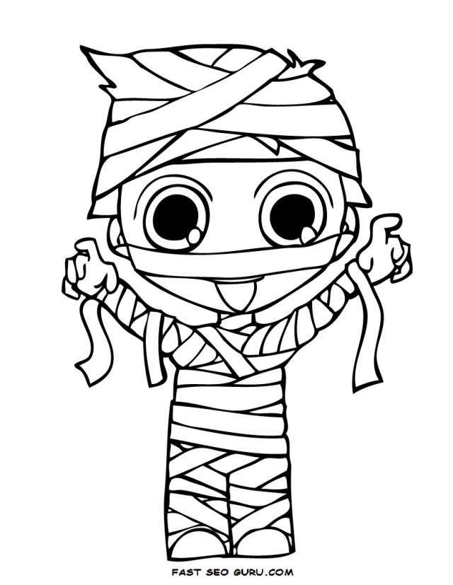 halloween mummy coloring page