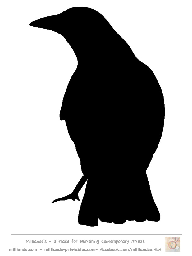 Bird Silhouette Stencil Templates Crow,Free Printable Stencil 