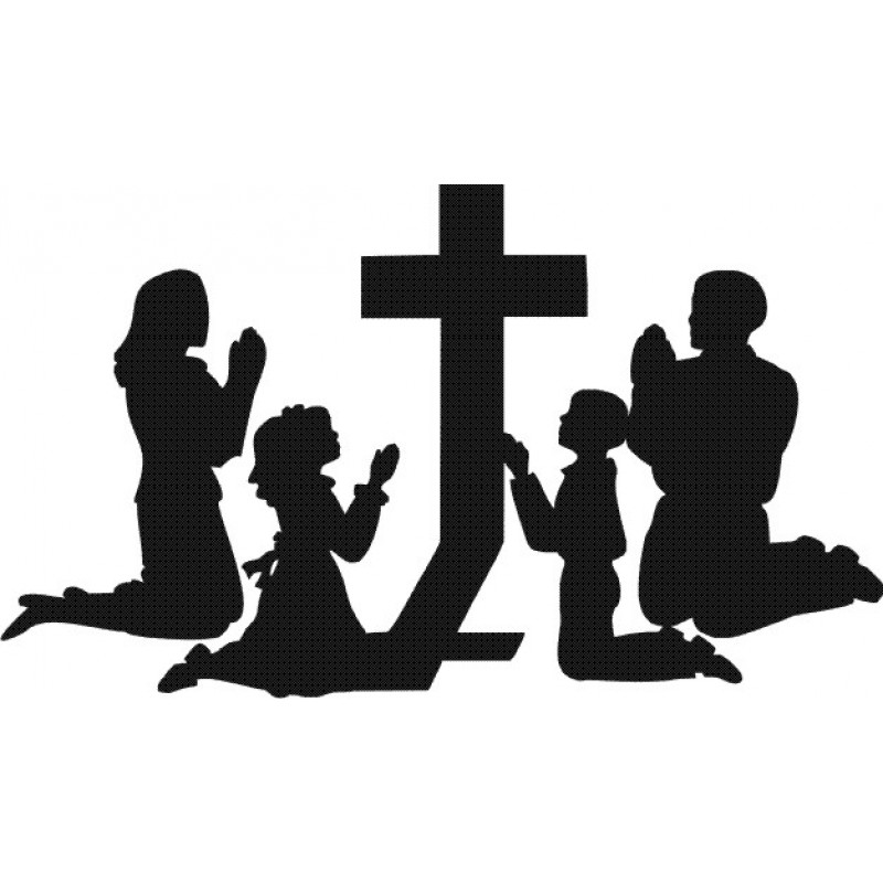 Family Praying Decal