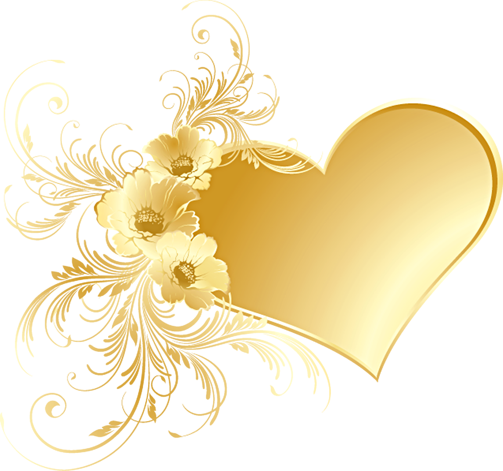 Golden Heart Frame Png Clip Art Library