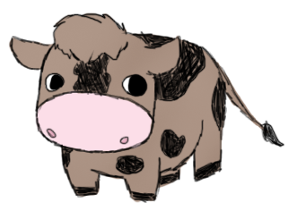 drawing of a cute cow