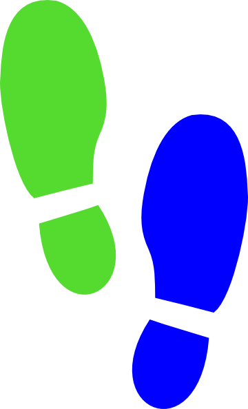 Shoe Print Blue Green Clip Art at Clipart library - vector clip art 