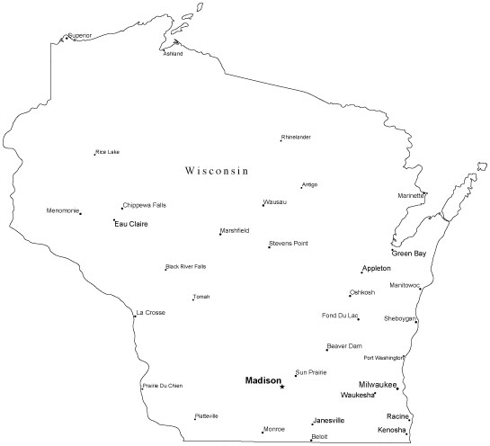 clipart map of wisconsin - photo #26