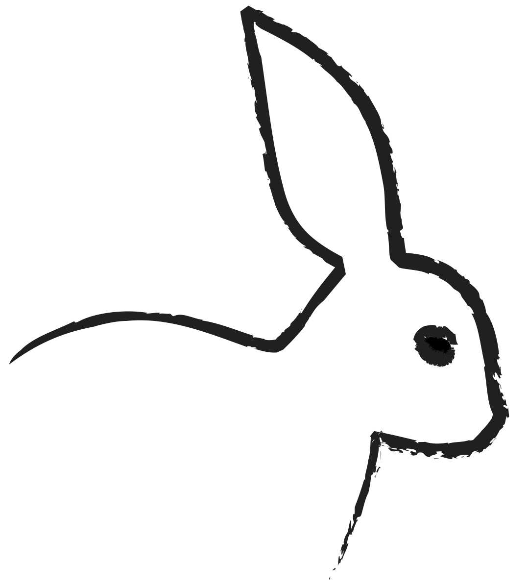 Outline Of Bunny Coloring Page Colouring Sheet - Clipart library 