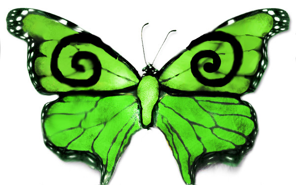 green butterfly clip art - photo #37