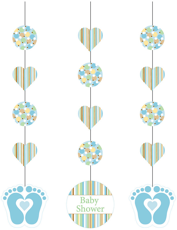 Blue Baby Tiny Toes Theme Party Hanging Decorations