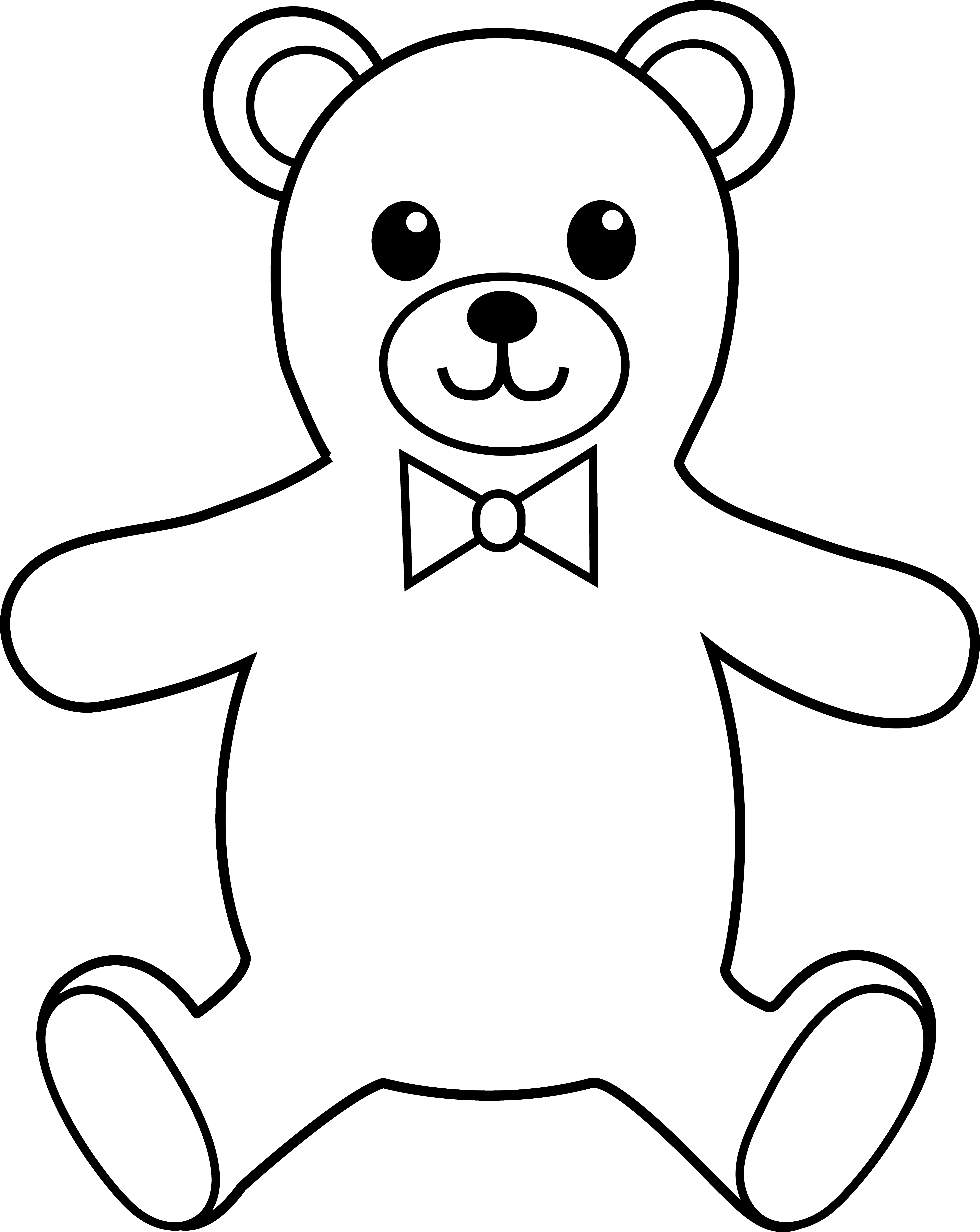Images For  Black And White Teddy Bear Clip Art