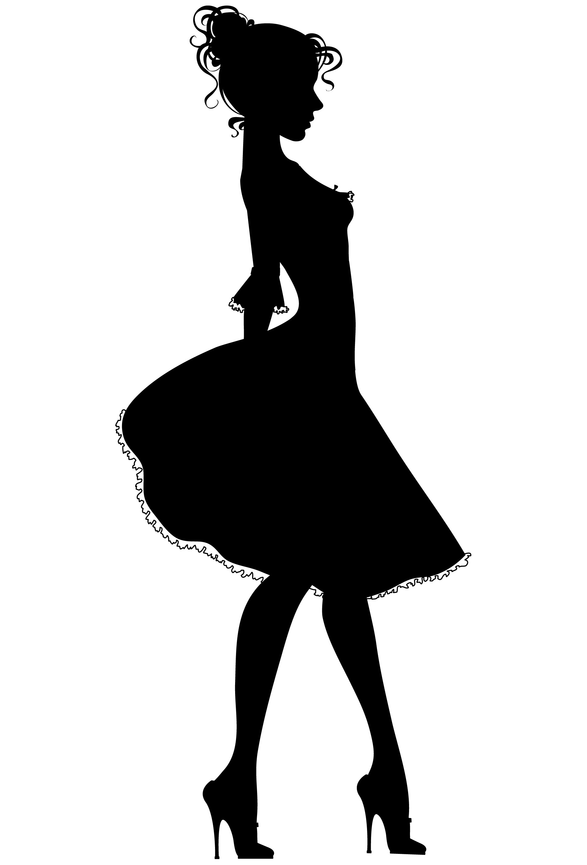 Free Lady In Dress Silhouette, Download Free Lady In Dress Silhouette