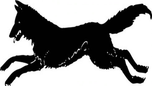 Running Wolf Silhouette Clip Art | Free Vector Download - Graphics 