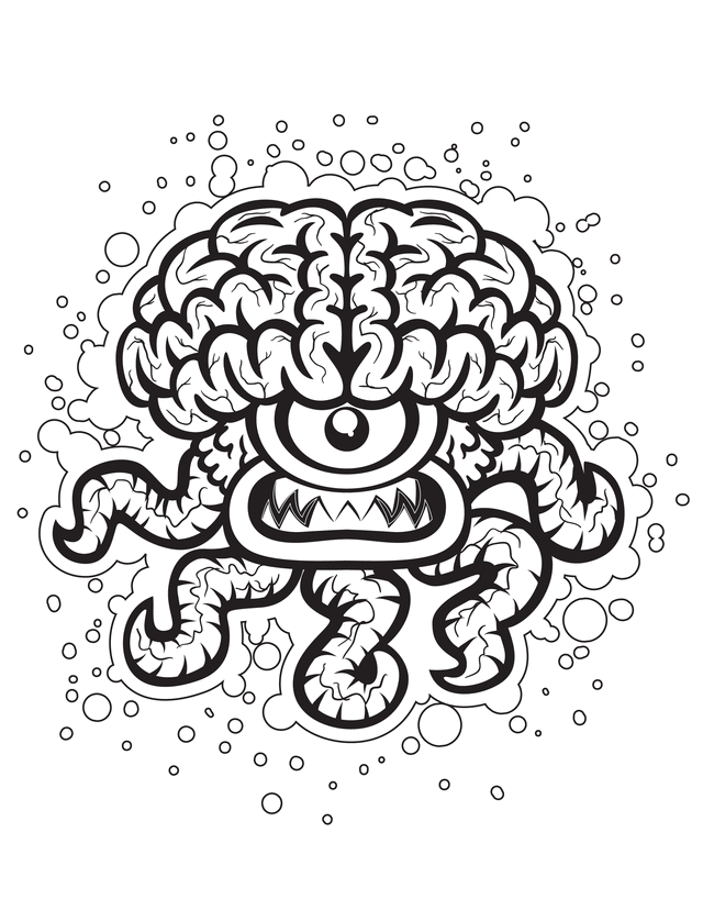 Crazy Brain - Free Printable Coloring Pages - Clipart library 