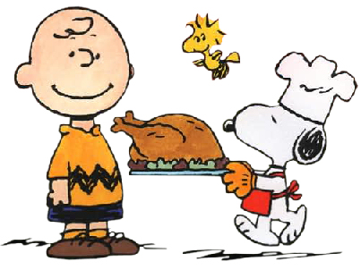 Charlie Brown Snoopy  Woodstock Thanksgiving Dinner Cartoon 