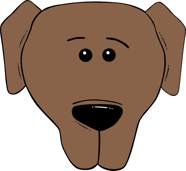 Dog Face Cartoon World Label clip art - vector clip art online 