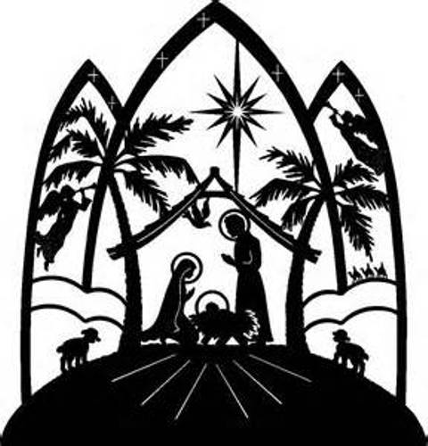 free christian christmas clipart black and white - photo #1