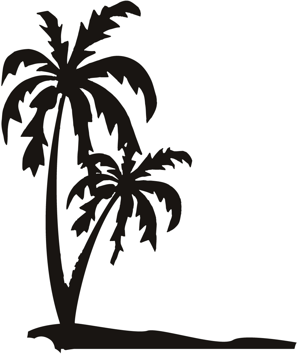 Palm Trees on The Beach Sand Wall Art Decals Wall Stickers 