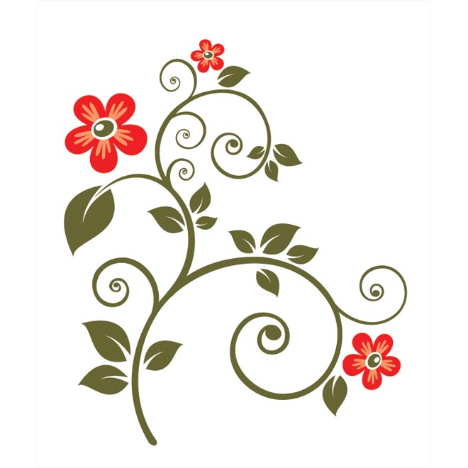 Cute Ornate Red Flower Vector - Free Vector Art