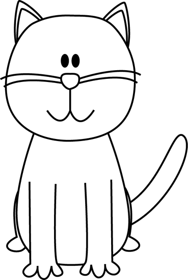 Black and White Cat Clip Art - Black and White Cat Image