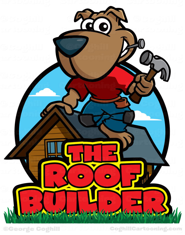 Carpenter Dog Cartoon Logo - The Roof Builder   Coghill 