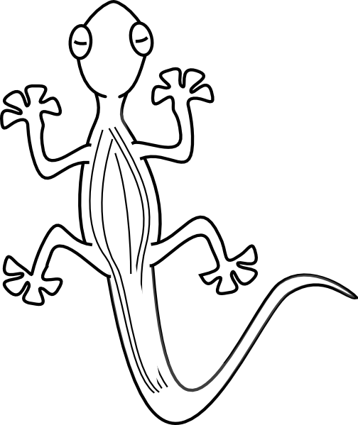 Lizard Outline clip art - vector clip art online, royalty free
