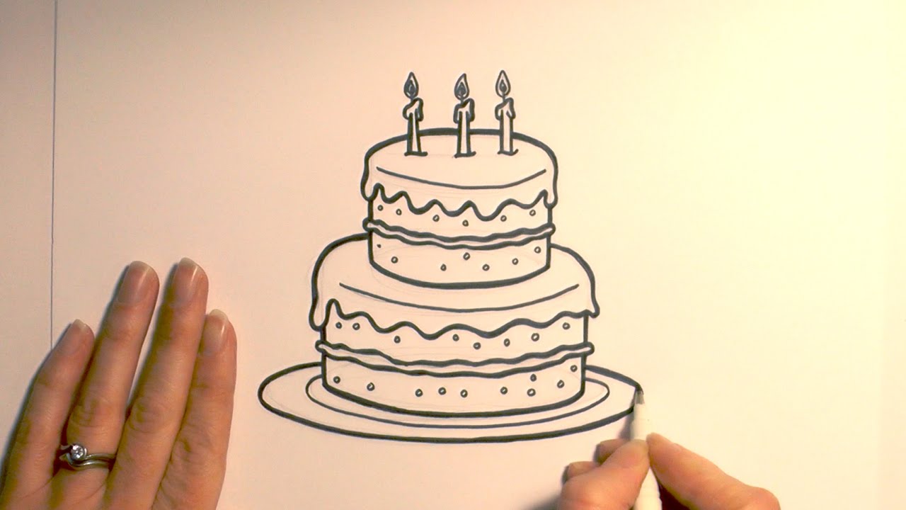 Birthday Cake Drawing For Kids - dekdesign9