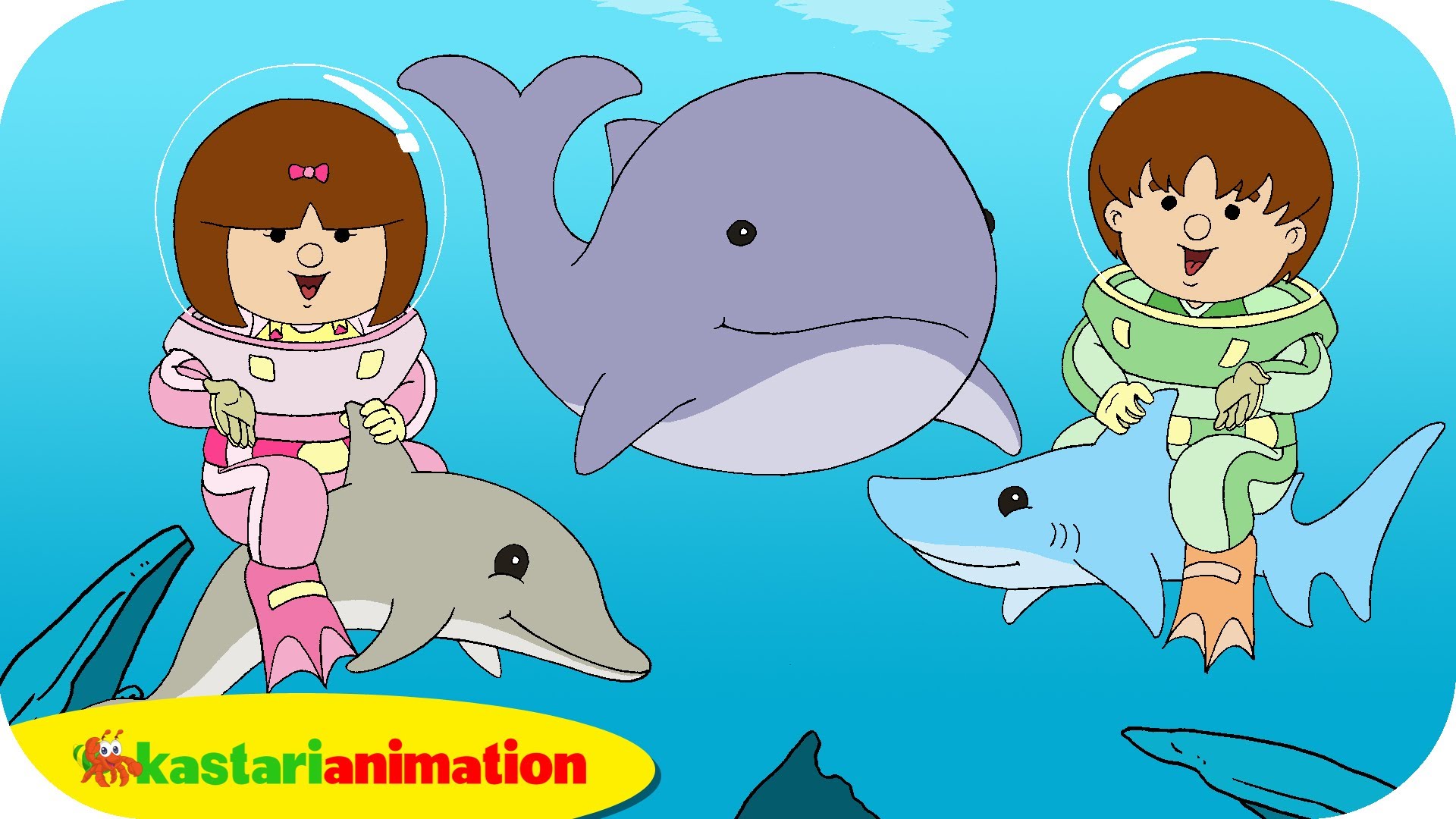 Kutahu Dunia Air (lumba lumba, hiu, paus) - Kastari Animation 