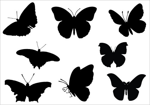 Butterfly Silhouette Vector Free - Clipart library
