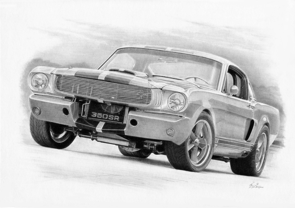 Mustang Drawings- Amazing Mustang Drawings by Alan B