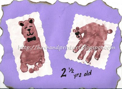 Handprint Bear and Footprint Teddybear - Fun Handprint Art